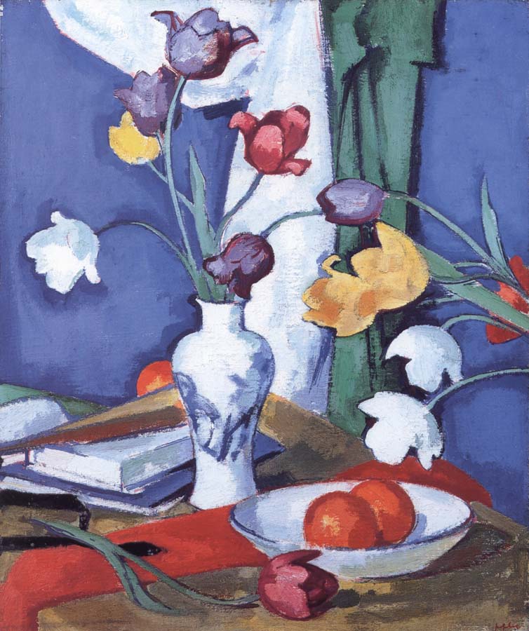 Samuel John Peploe Tulips and Fruit